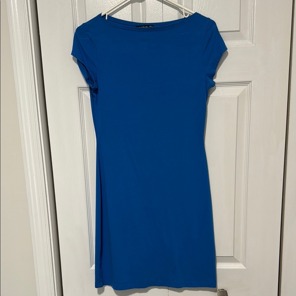 Small PattyBoutik Women's Blue T-shirt Dress